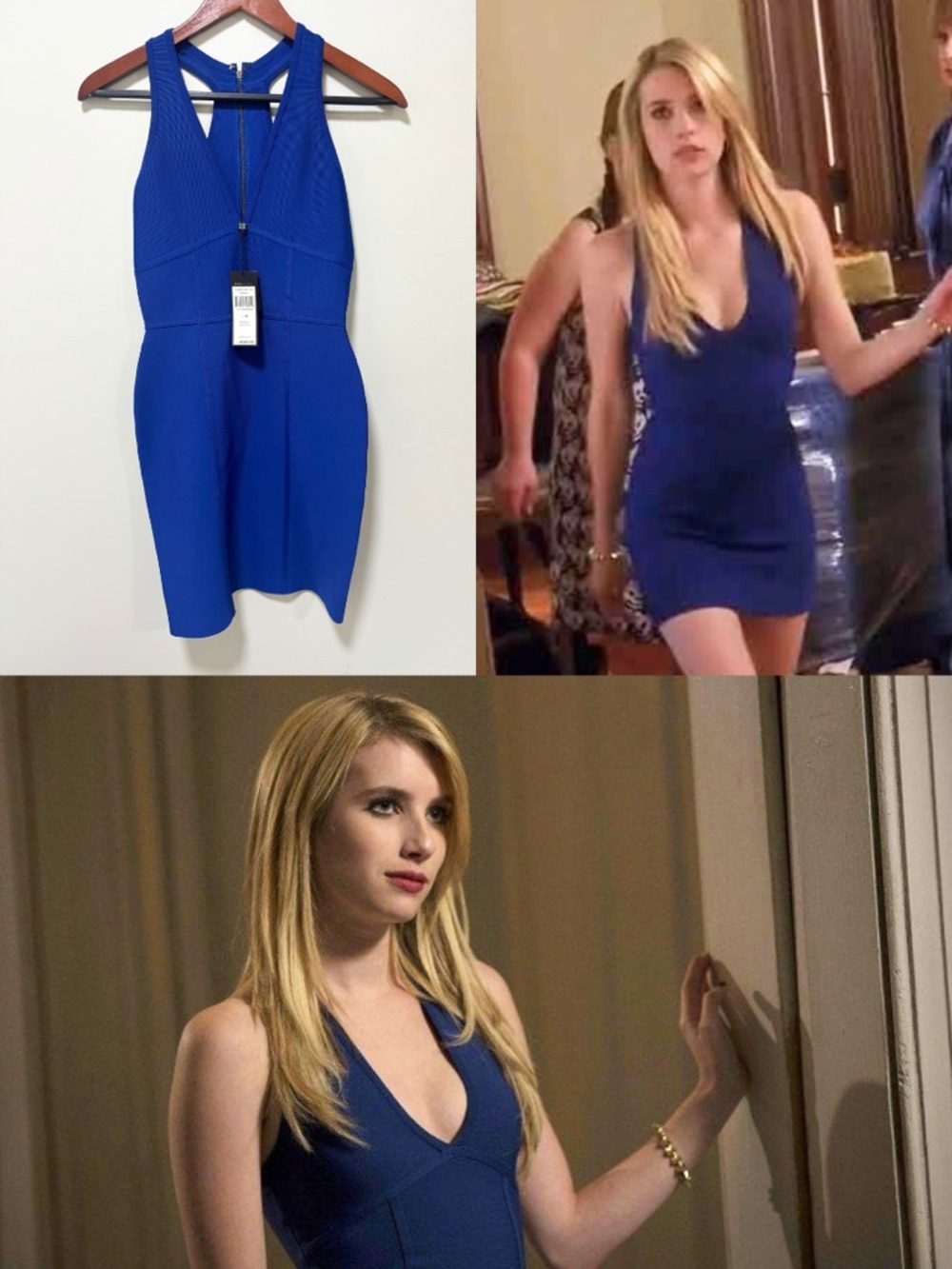 NWT Blue Bodycon Dress ASO Madison Montgomery in American Horror Story: Coven - Picture 2 of 9